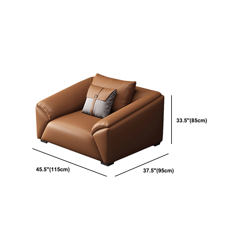 Contemporary Cushions Sloped Arm for Living Room Stationary Sofa
