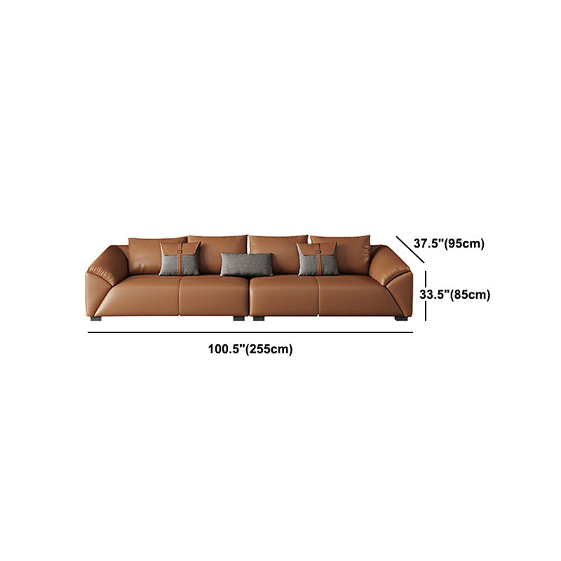 Contemporary Cushions Sloped Arm for Living Room Stationary Sofa