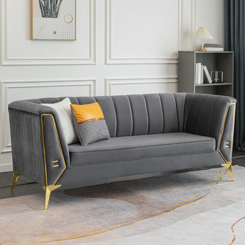 Sofá de almohada cosida contemporánea con brazo de esmoquin para apartamento