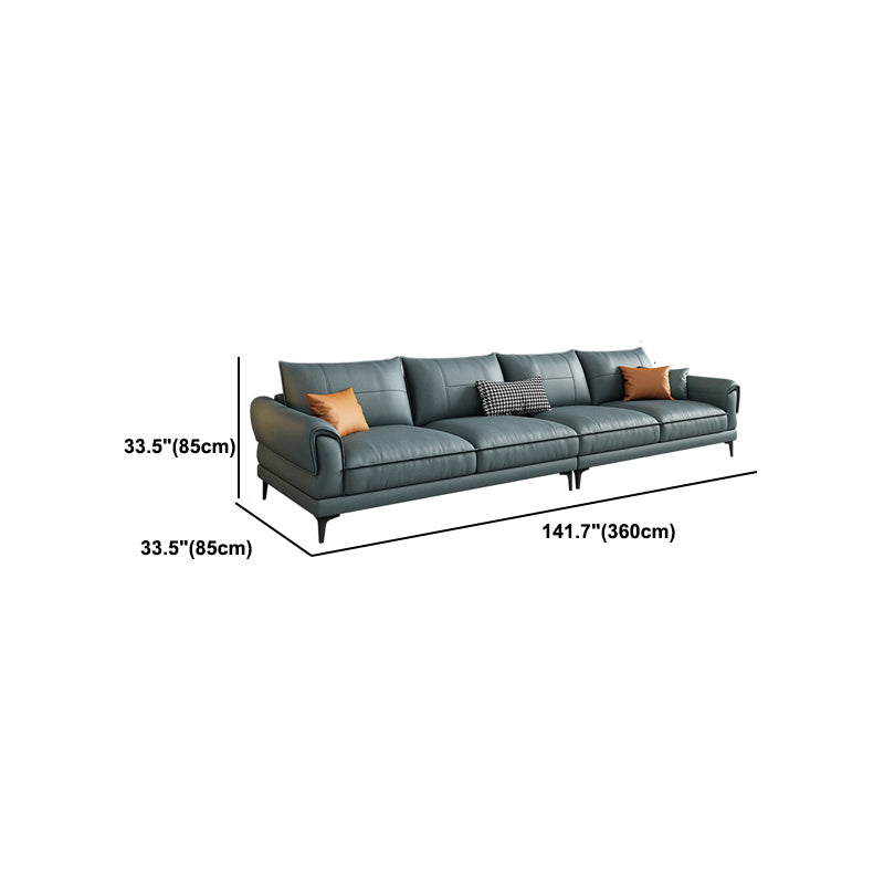 Divano di divano in pelle standard contemporanea resistente alle macchie in blu