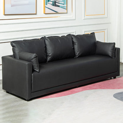 3 posti da 27,5 "H divano a braccio quadrato in pelle finta per soggiorno