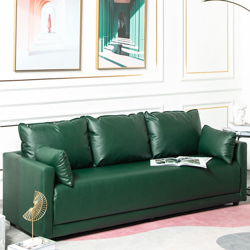 3 posti da 27,5 "H divano a braccio quadrato in pelle finta per soggiorno