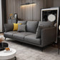 Glam Cushions Standard Pillow Top Arm 3-seater Faux Leather Sofa Dark Gray Clearhalo 'furn' 'furn_sofas' 'Furniture' 'Living Room Furniture' 'Sofa' 'sofas' 5545620