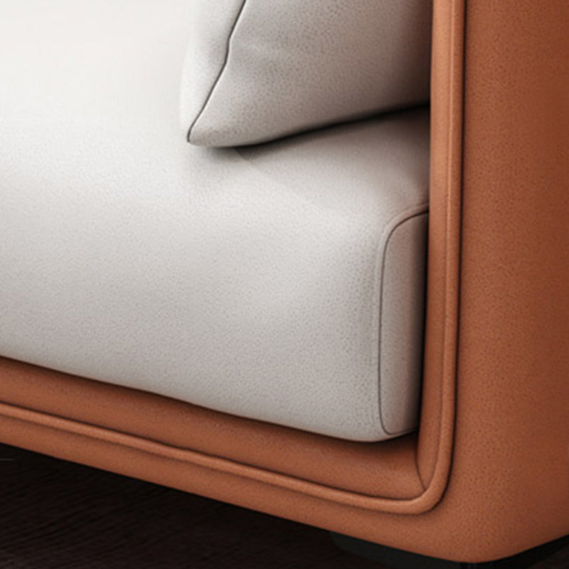 Glam Cushions Standard Pillow Top Arm 3-seater Faux Leather Sofa Clearhalo 'furn' 'furn_sofas' 'Furniture' 'Living Room Furniture' 'Sofa' 'sofas' 5545629