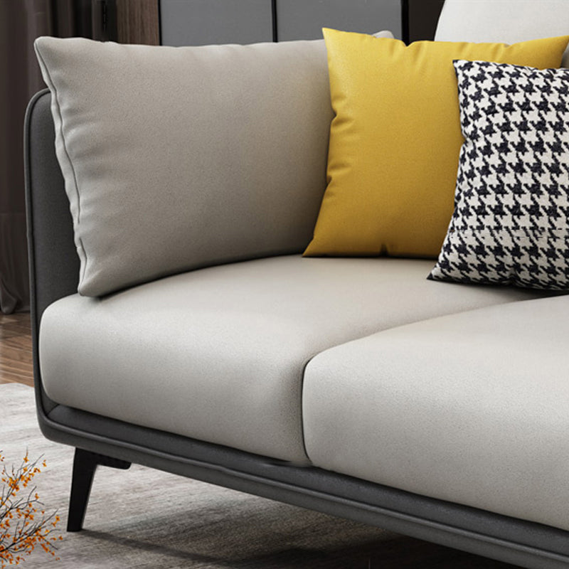 Glam Cushions Standard Pillow Top Arm 3-seater Faux Leather Sofa Clearhalo 'furn' 'furn_sofas' 'Furniture' 'Living Room Furniture' 'Sofa' 'sofas' 5545630