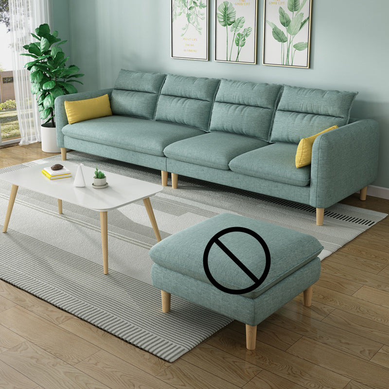 3/4 plazas 27.5 "H Lino Sofá de brazo cuadrado de color sólido para sala de estar