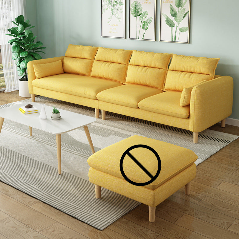 3/4 plazas 27.5 "H Lino Sofá de brazo cuadrado de color sólido para sala de estar