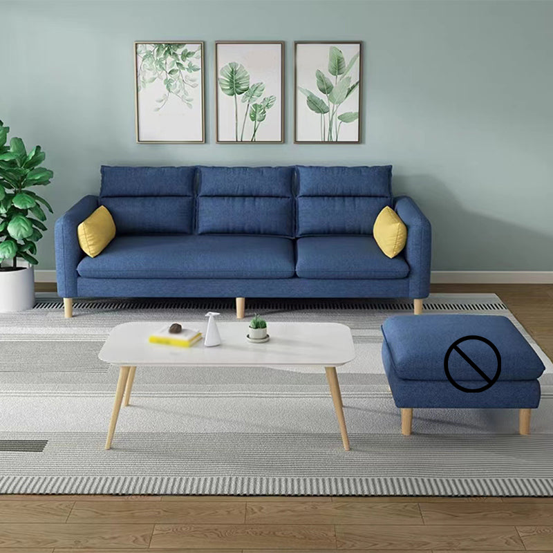 3/4 plazas 27.5 "H Lino Sofá de brazo cuadrado de color sólido para sala de estar