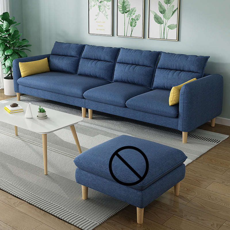 3/4 plazas 27.5 "H Lino Sofá de brazo cuadrado de color sólido para sala de estar