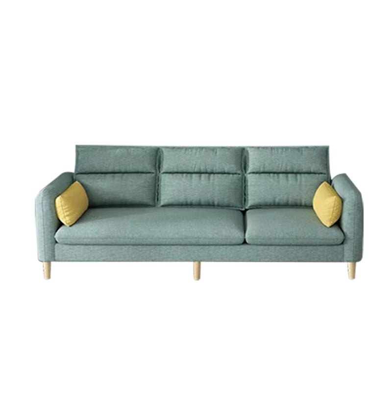 3/4 plazas 27.5 "H Lino Sofá de brazo cuadrado de color sólido para sala de estar