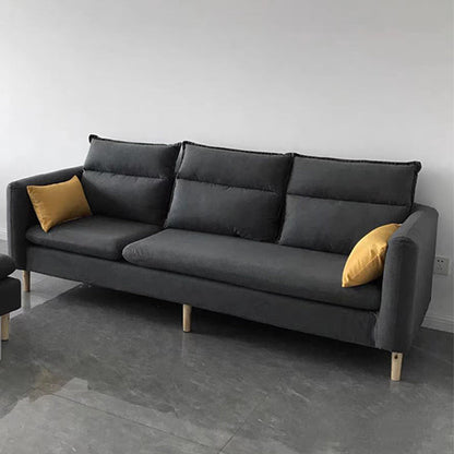 3/4 plazas 27.5 "H Lino Sofá de brazo cuadrado de color sólido para sala de estar