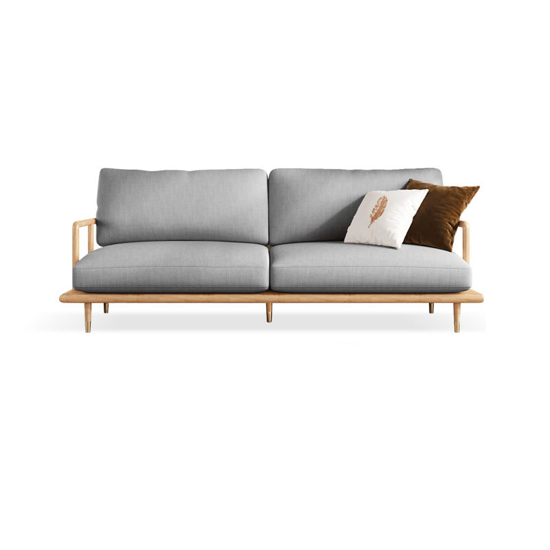 Leinen moderne Einbausofa Standard -Holzsofa für Wohnzimmer, Wohnung