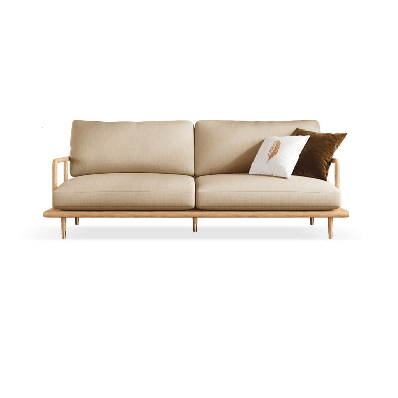 Leinen moderne Einbausofa Standard -Holzsofa für Wohnzimmer, Wohnung