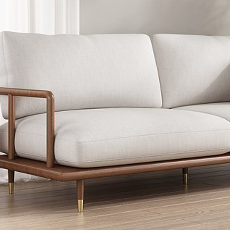 Leinen moderne Einbausofa Standard -Holzsofa für Wohnzimmer, Wohnung