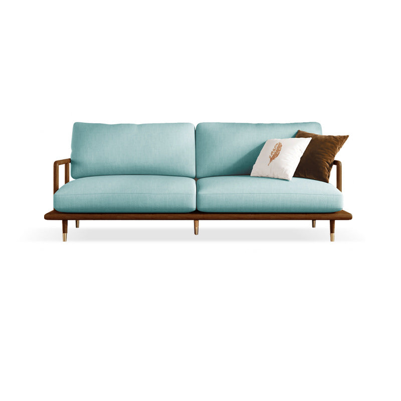 Leinen moderne Einbausofa Standard -Holzsofa für Wohnzimmer, Wohnung