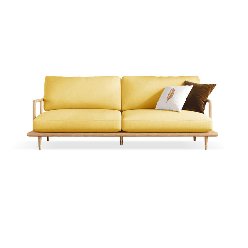 Leinen moderne Einbausofa Standard -Holzsofa für Wohnzimmer, Wohnung