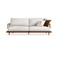 Leinen moderne Einbausofa Standard -Holzsofa für Wohnzimmer, Wohnung