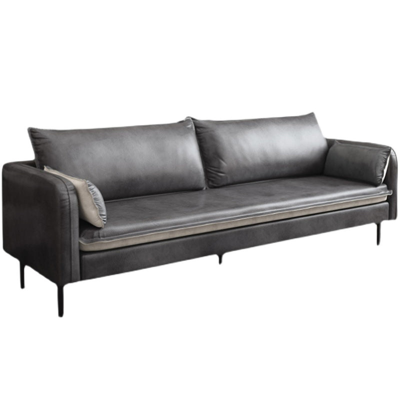 Sofá de brazo cuadrado de cuero moderno de 30,7 "H Mid Century para sala de estar para sala de estar