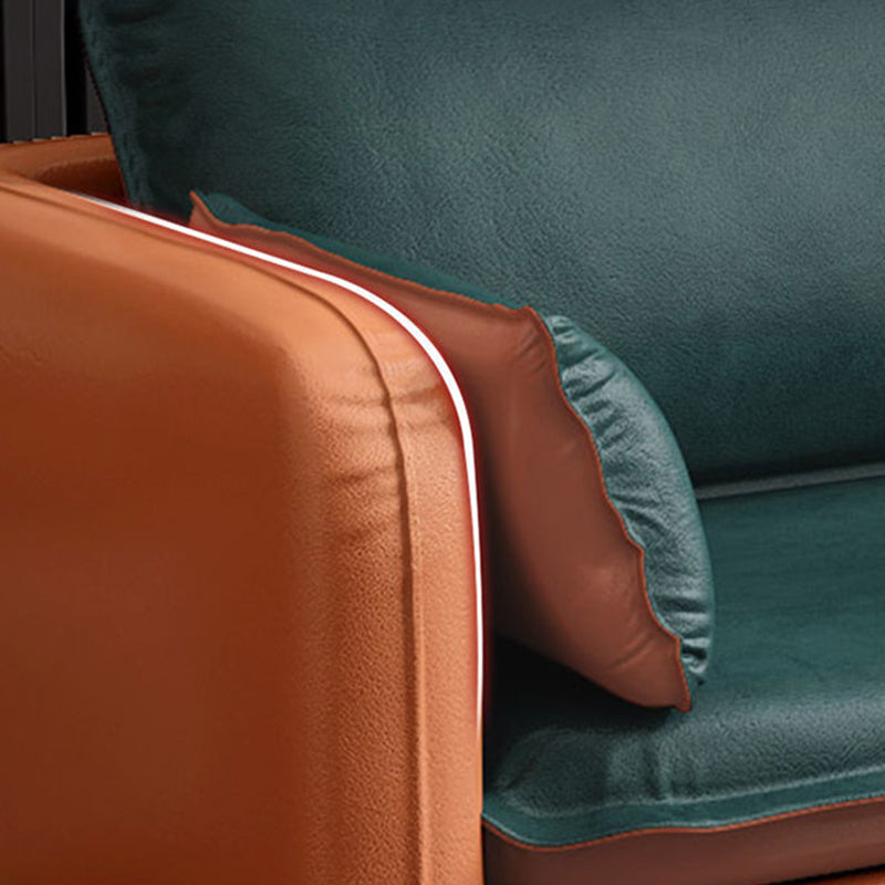 Sofá de brazo cuadrado de cuero moderno de 30,7 "H Mid Century para sala de estar para sala de estar