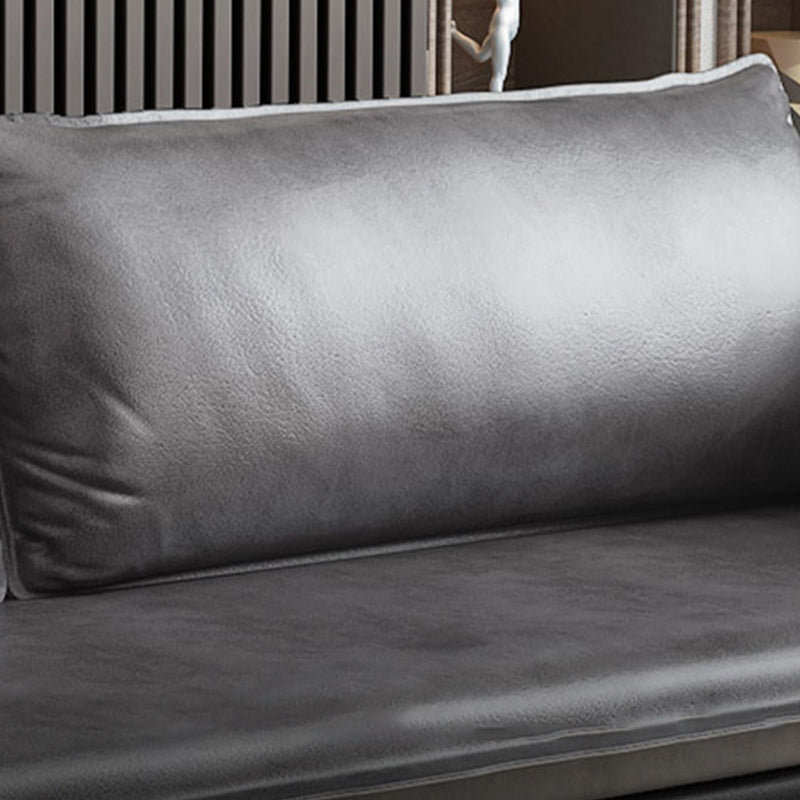 Sofá de brazo cuadrado de cuero moderno de 30,7 "H Mid Century para sala de estar para sala de estar