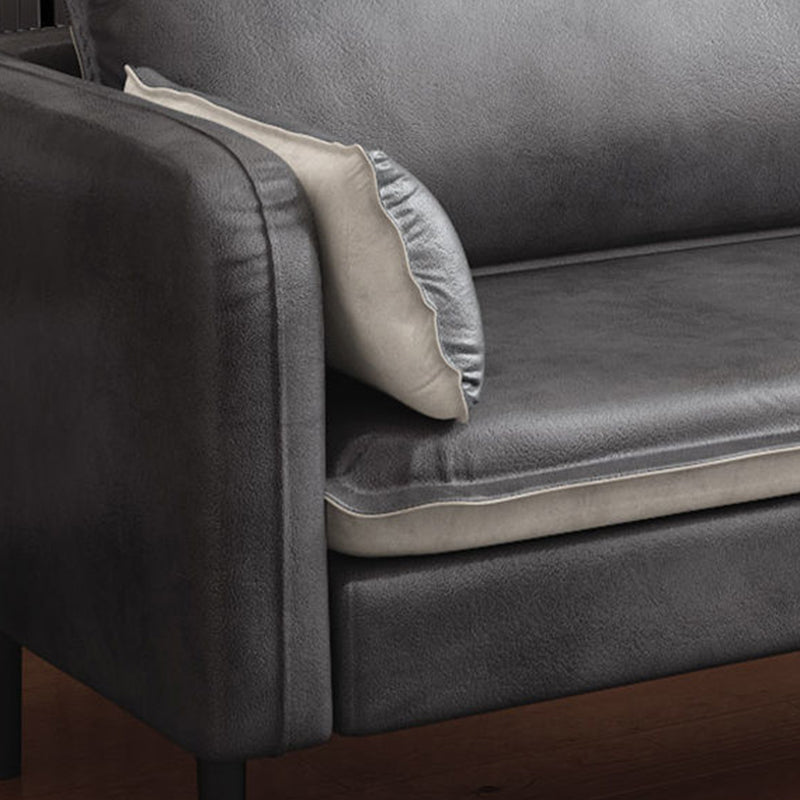 Sofá de brazo cuadrado de cuero moderno de 30,7 "H Mid Century para sala de estar para sala de estar