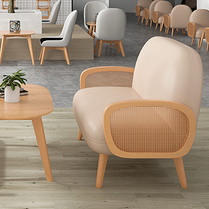 Sofá de cuero falso 29.52 "D x 30.31" H Sofá del brazo empotrado para sala de estar