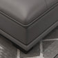 Gray Genuine Leather Sectional Sofa with Storage Bag Adjustable Sofa