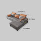 Gray Genuine Leather Sectional Sofa with Storage Bag Adjustable Sofa
