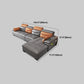 Gray Genuine Leather Sectional Sofa with Storage Bag Adjustable Sofa
