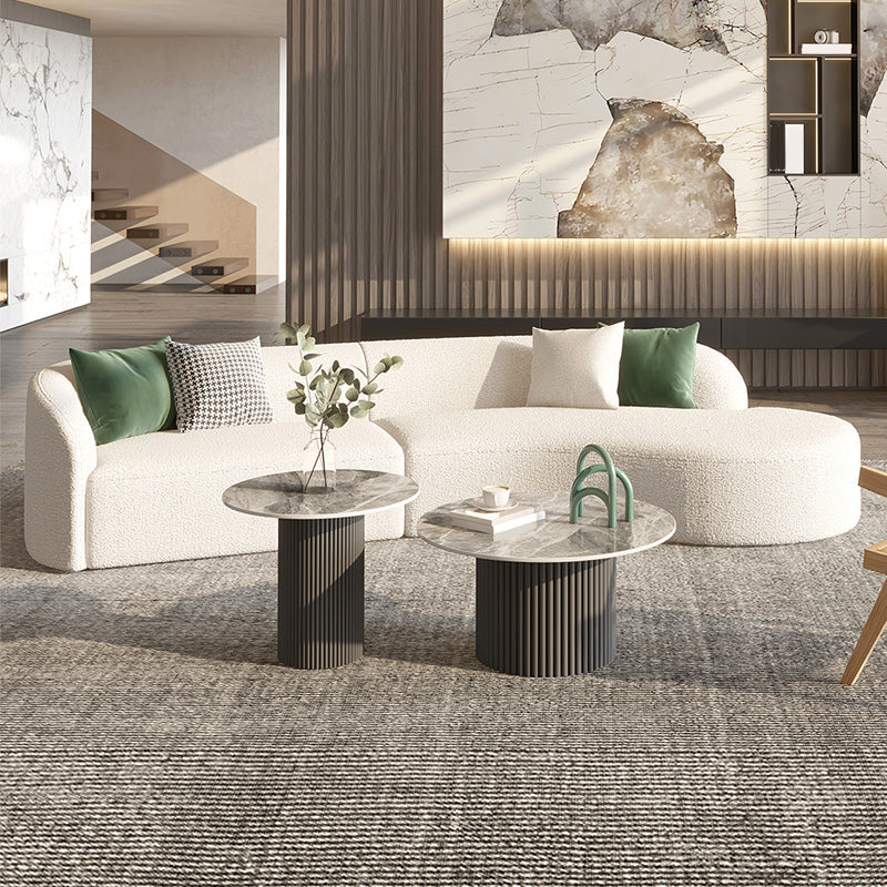 Wool Modern Sofa/Sectional Right Hand Facing for Apartment, Living Room Clearhalo 'furn' 'furn_sectionals' 'Furniture' 'Living Room Furniture' 'Sectionals' 5545806