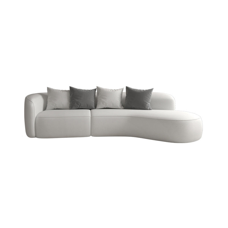 29.5"H Wool One Arm Sectionals Tight Back Scandinavian Sectionals White Clearhalo 'furn' 'furn_sectionals' 'Furniture' 'Living Room Furniture' 'Sectionals' 5545812