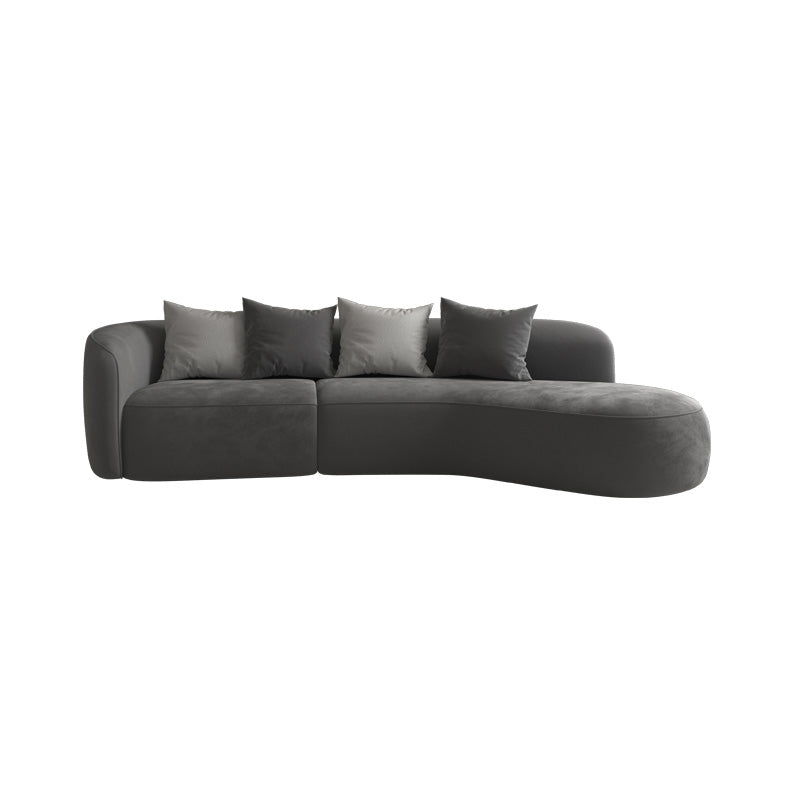 29.5"H Wool One Arm Sectionals Tight Back Scandinavian Sectionals Grey Clearhalo 'furn' 'furn_sectionals' 'Furniture' 'Living Room Furniture' 'Sectionals' 5545816