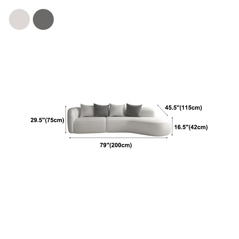 29.5"H Wool One Arm Sectionals Tight Back Scandinavian Sectionals Clearhalo 'furn' 'furn_sectionals' 'Furniture' 'Living Room Furniture' 'Sectionals' 5545819
