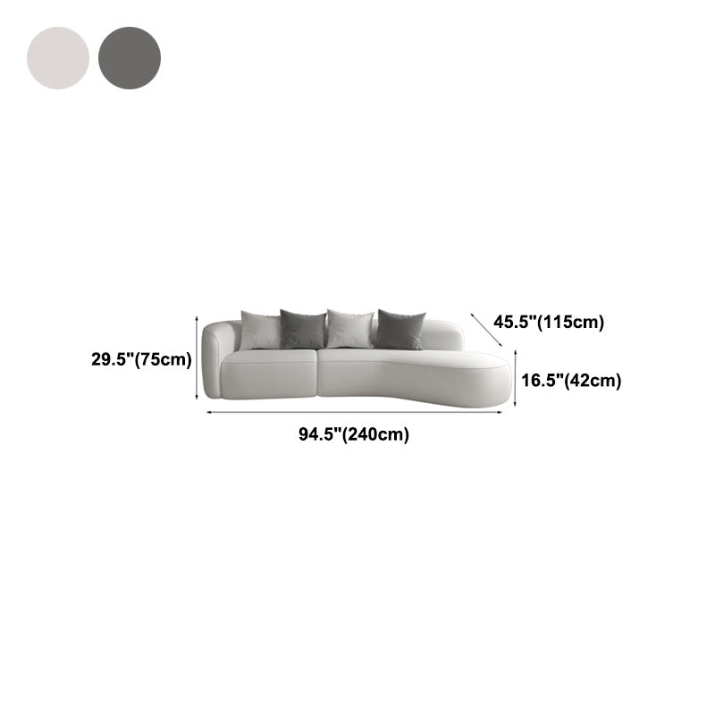 29.5"H Wool One Arm Sectionals Tight Back Scandinavian Sectionals Clearhalo 'furn' 'furn_sectionals' 'Furniture' 'Living Room Furniture' 'Sectionals' 5545820