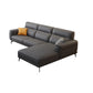Modern Tufted Tight Back Genuine Leather Sectionals, 36" Sectional Sofa in Kingston Gray 100"L x 68"W x 36"H Right Foam Clearhalo 'furn' 'furn_sectionals' 'Furniture' 'Living Room Furniture' 'Sectionals' 5545832