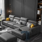 Dark Gray Faux Leather Sectional Sofa 35.43" Tall  Stain-Resistant Sofa