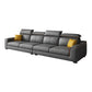 Dark Gray Faux Leather Sectional Sofa 35.43" Tall  Stain-Resistant Sofa
