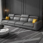 Dark Gray Faux Leather Sectional Sofa 35.43" Tall  Stain-Resistant Sofa