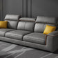 Dark Gray Faux Leather Sectional Sofa 35.43" Tall  Stain-Resistant Sofa