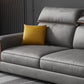 Dark Gray Faux Leather Sectional Sofa 35.43" Tall  Stain-Resistant Sofa