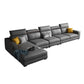 Dark Gray Faux Leather Sectional Sofa 35.43" Tall  Stain-Resistant Sofa
