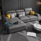 Dark Gray Faux Leather Sectional Sofa 35.43" Tall  Stain-Resistant Sofa