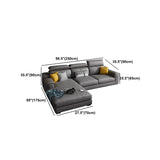 Dark Gray Faux Leather Sectional Sofa 35.43" Tall  Stain-Resistant Sofa