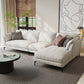 Scandinavian Linen Cushion Back Sectional Cream Slipcovered for Living Room Sofa