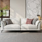 Scandinavian Linen Cushion Back Sectional Cream Slipcovered for Living Room Sofa