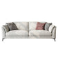 Scandinavian Linen Cushion Back Sectional Cream Slipcovered for Living Room Sofa