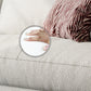 Scandinavian Linen Cushion Back Sectional Cream Slipcovered for Living Room Sofa