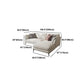 Scandinavian Linen Cushion Back Sectional Cream Slipcovered for Living Room Sofa