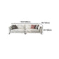 Scandinavian Linen Cushion Back Sectional Cream Slipcovered for Living Room Sofa