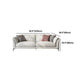 Scandinavian Linen Cushion Back Sectional Cream Slipcovered for Living Room Sofa